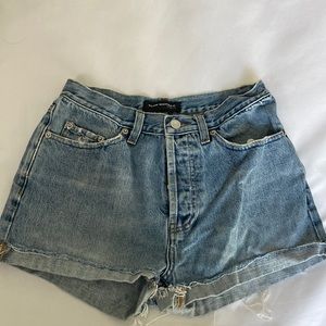 High waisted jean shorts